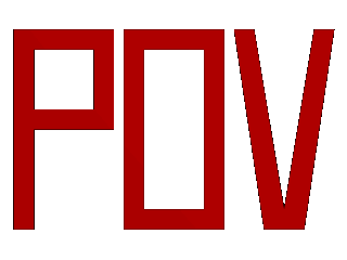 The word "POV" made with one polygon statement.