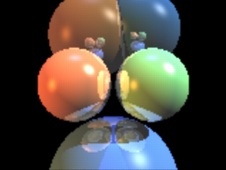 Some spheres raytraced by the SDL at 160x120